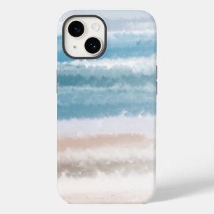 Sandy Beach Ocean Waves Abstract Watercolor Case-Mate iPhone 14 Case