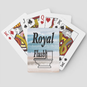 Sandy Beach Ocean Waves Abstract Watercolor Playing Cards