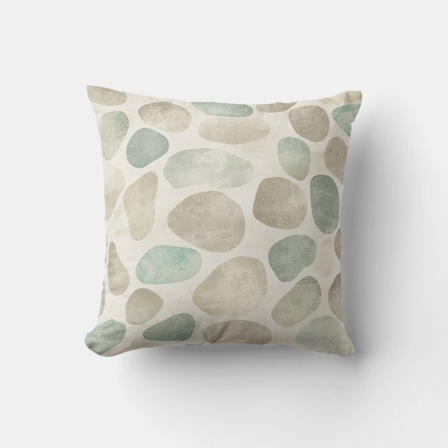 Sandy Beach Pebbles Retro Cushion (Front)