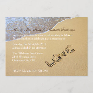 Sandy Beach Post Wedding Reception Invitation