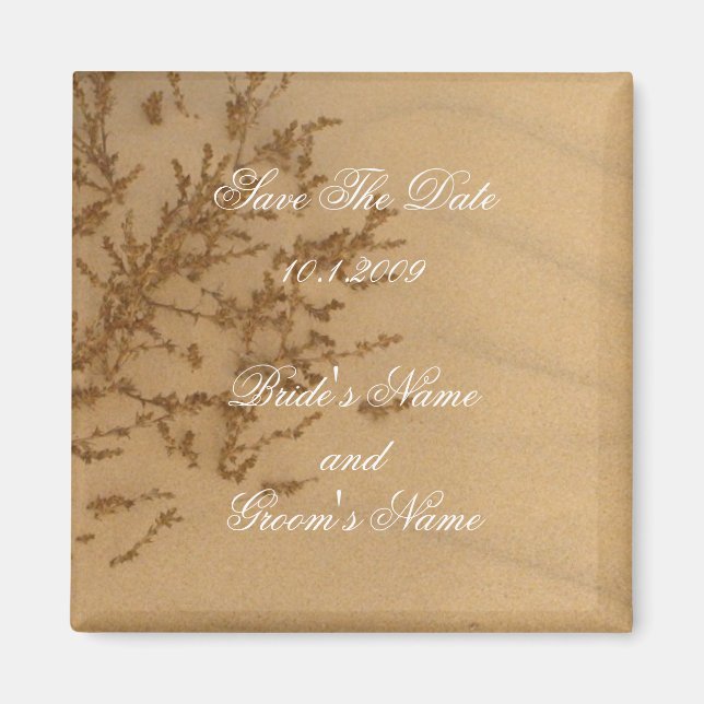 Sandy Beach Save the Date magnet (Front)