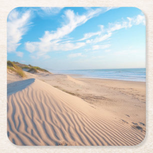 Sandy Beach Square Paper Coaster