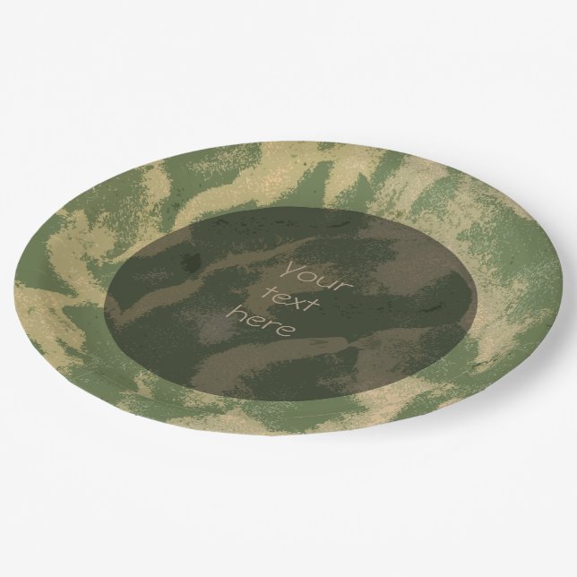 Sandy Beach Structure Photo any Text Paper Plate (Angled)