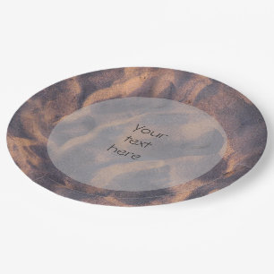 Sandy Beach Structure Photo Paper Plate