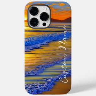 Sandy Beach Sunset with personalised name Case-Mate iPhone 14 Pro Max Case