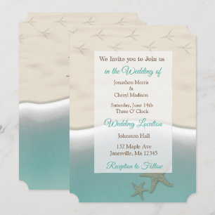Sandy Beach Themed Photo Wedding Invites