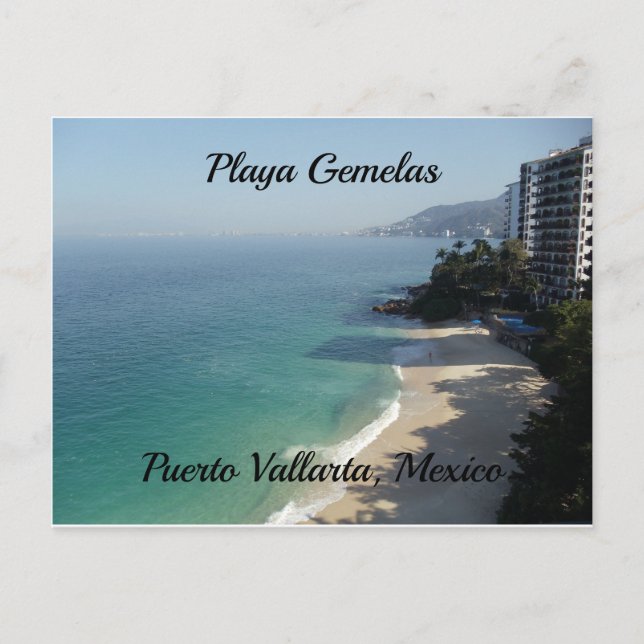 Sandy beach turquoise sea Puerto Vallarta,Mexico Postcard (Front)