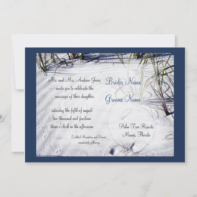 Sandy Beach Wedding Invitation (Front)