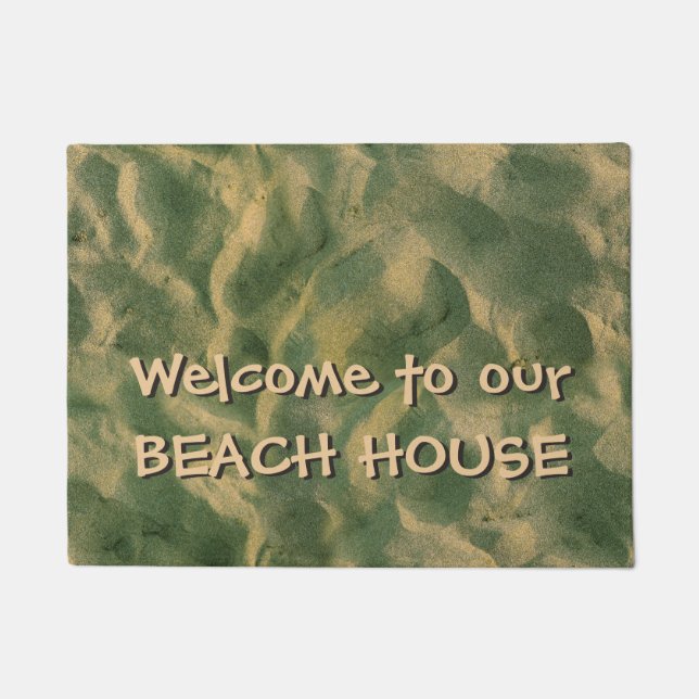 Sandy Beach Welcome to Beach House or any Text Doormat (Front)