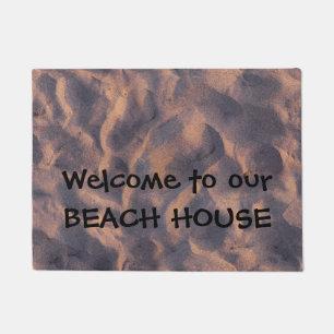 Sandy Beach Welcome to Beach House or any Text Doormat