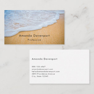 Sandy Beach with Foamy Surf Business Card
