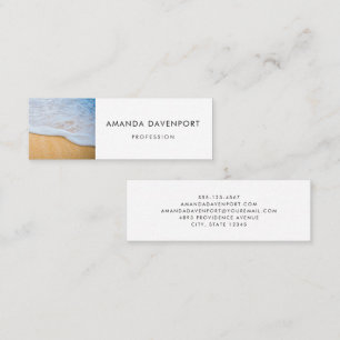 Sandy Beach with Foamy Surf Mini Business Card
