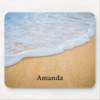 Sandy Beach with Foamy Surf