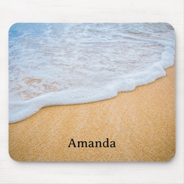 Sandy Beach with Foamy Surf Mouse Mat (Front)
