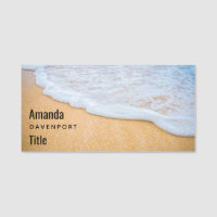Sandy Beach with Foamy Surf