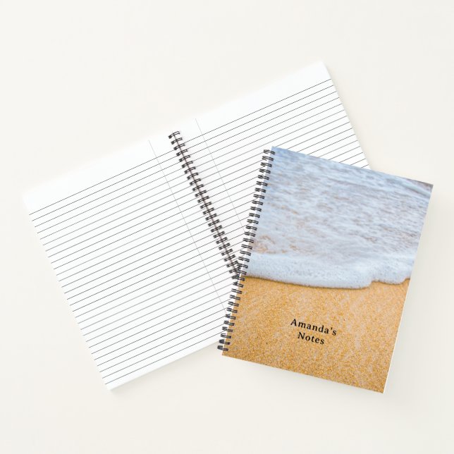 Sandy Beach with Foamy Surf Notebook (Inside)