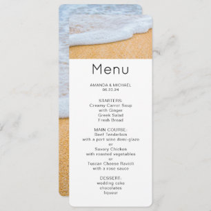 Sandy Beach with Foamy Surf Photo Invitation