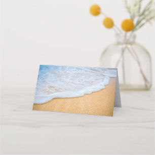 Sandy Beach with Foamy Surf Place Card