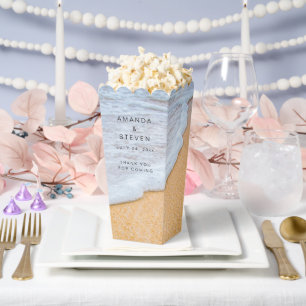 Sandy Beach with Foamy Surf Wedding Thank You Favour Box