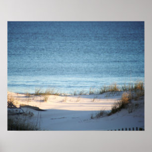 Sandy Beach with Ocean Colour 16x20  Poster