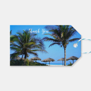 Sandy Beach With Palm Trees and An Ocean View Gift Tags
