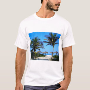 Sandy Beach With Palm Trees and An Ocean View T-Shirt