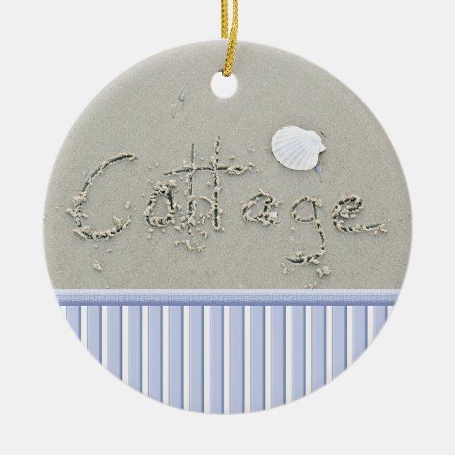 Sandy Beach Writing Christmas Ornaments (Front)