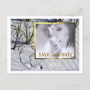 Sandy Beach Your Photo Save the Date Announcement Postcard