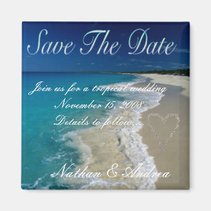 Sandy Beaches Save the Date Magnet