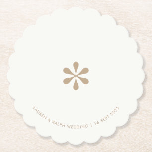 Sandy Beige   Simple Chic Couple Paper Coaster
