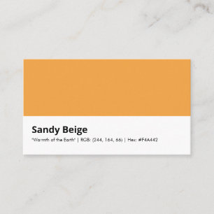 Sandy Beige "Warmth of the Earth" Yellow Business Card