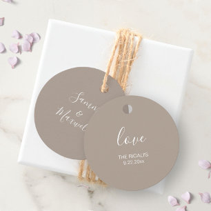 Sandy Beige Wedding Favour Tags