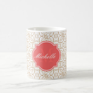 Sandy Damask Monogram Mug