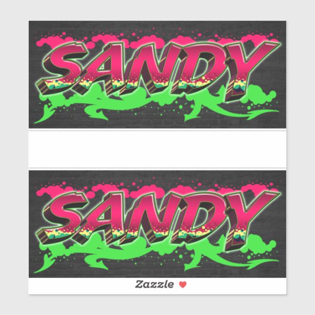 Sandy first name name graffiti sticker (Sheet)