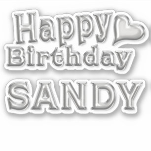 Sandy Happy Birthday silver Sticker