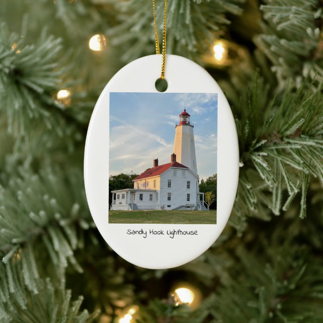 Sandy Hook Lighthouse Ceramic Tree Decoration (Tree)