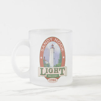 Sandy Hook Lighthouse Frosted Glass Coffee Mug