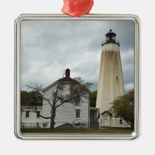 Sandy Hook Lighthouse Metal Tree Decoration