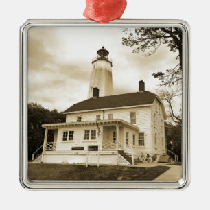 Sandy Hook Lighthouse Metal Tree Decoration