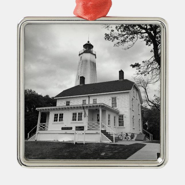Sandy Hook Lighthouse Metal Tree Decoration (Front)