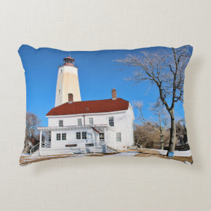 Sandy Hook Lighthouse, New Jersey Accent Pillow
