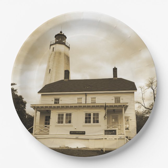 Sandy Hook Lighthouse Paper Plate (Front)