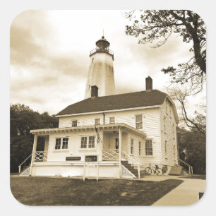 Sandy Hook Lighthouse Square Sticker
