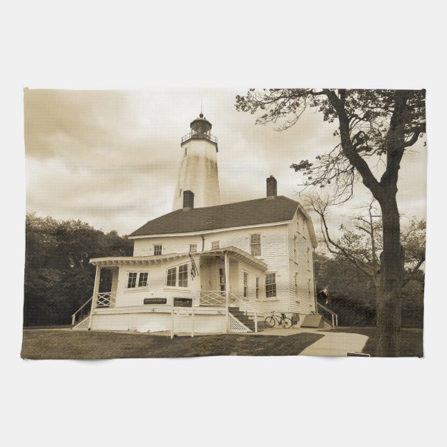 Sandy Hook Lighthouse Tea Towel (Horizontal)
