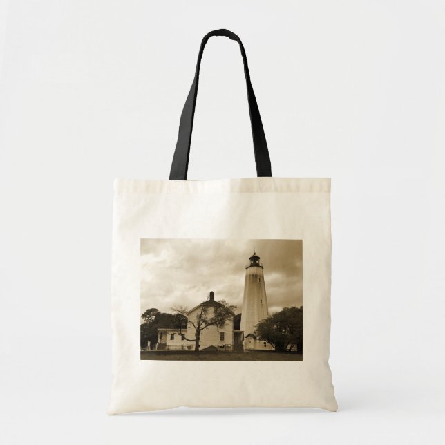 Sandy Hook Lighthouse Tote Bag (Front)