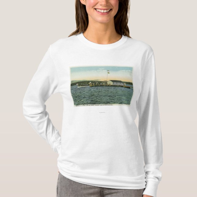 Sandy Island, Boston YMCA Camp Landing View T-Shirt (Front)