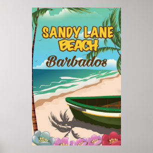 Sandy Lane Beach Barbados vacation poster