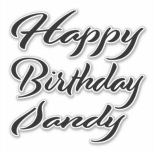 Sandy Name First Name black Sticker Birthday