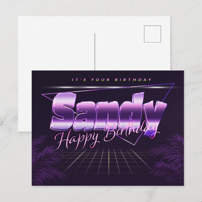 Sandy Name First name pura postcard birthday (Front/Back)