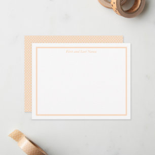 Sandy Pale Peach and White Polka Dot Note Cards
